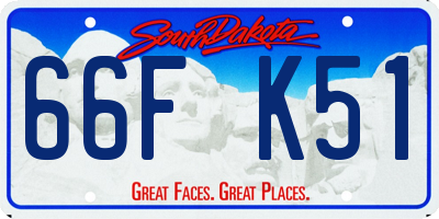 SD license plate 66FK51