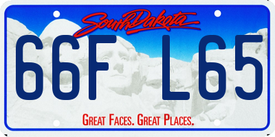 SD license plate 66FL65