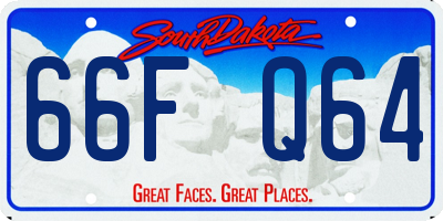 SD license plate 66FQ64