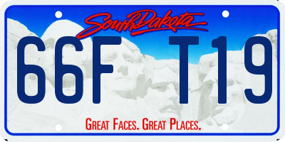 SD license plate 66FT19