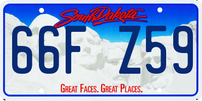 SD license plate 66FZ59