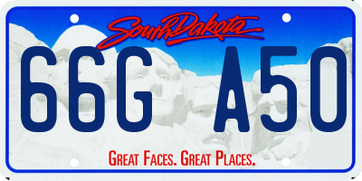 SD license plate 66GA50