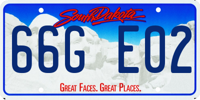 SD license plate 66GE02