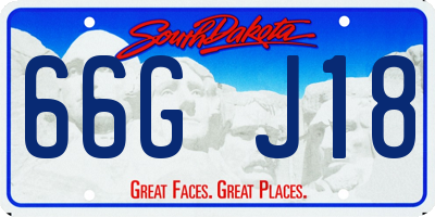 SD license plate 66GJ18