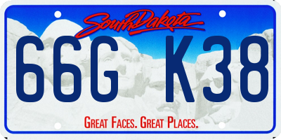 SD license plate 66GK38