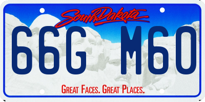 SD license plate 66GM60