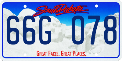 SD license plate 66GO78