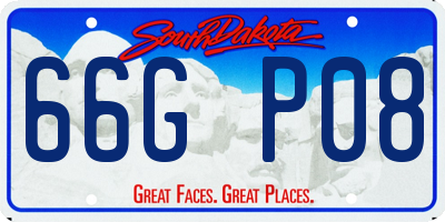 SD license plate 66GP08