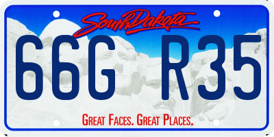 SD license plate 66GR35