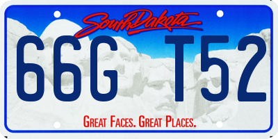 SD license plate 66GT52