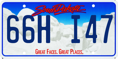 SD license plate 66HI47