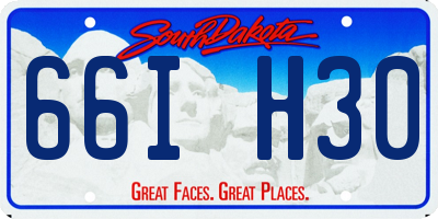 SD license plate 66IH30