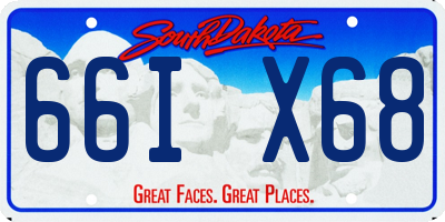 SD license plate 66IX68