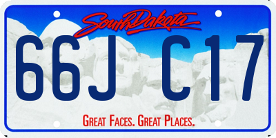 SD license plate 66JC17