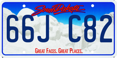 SD license plate 66JC82