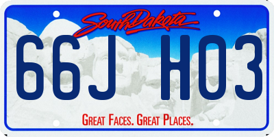 SD license plate 66JH03