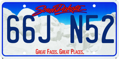 SD license plate 66JN52