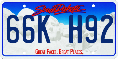 SD license plate 66KH92