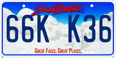 SD license plate 66KK36