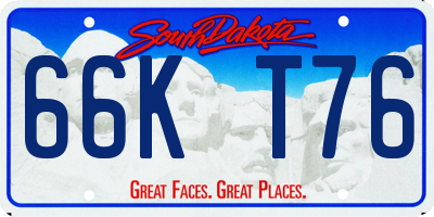 SD license plate 66KT76