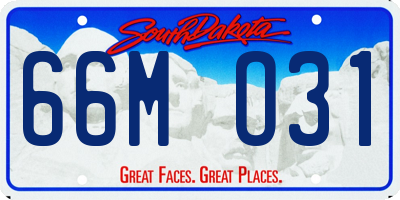 SD license plate 66MO31