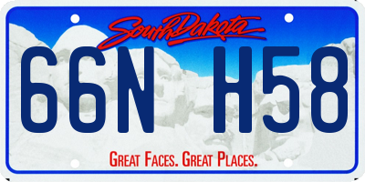 SD license plate 66NH58