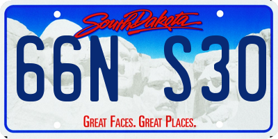 SD license plate 66NS30
