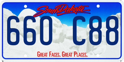 SD license plate 66OC88