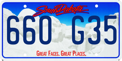 SD license plate 66OG35