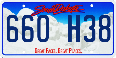 SD license plate 66OH38