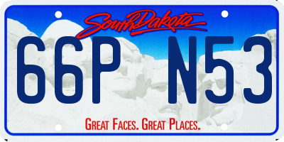 SD license plate 66PN53