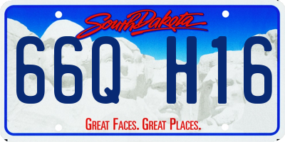 SD license plate 66QH16