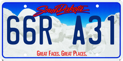 SD license plate 66RA31
