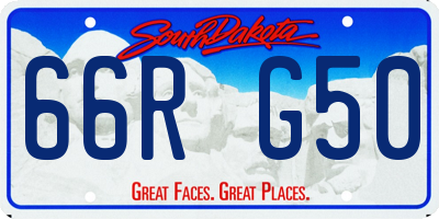 SD license plate 66RG50