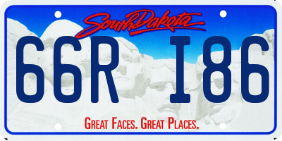 SD license plate 66RI86