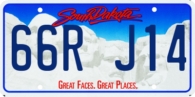 SD license plate 66RJ14