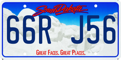 SD license plate 66RJ56