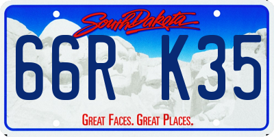 SD license plate 66RK35