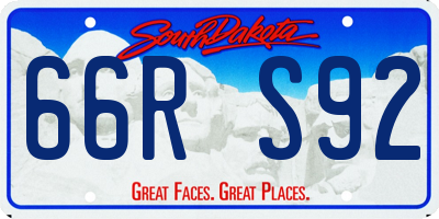 SD license plate 66RS92