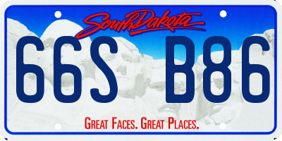 SD license plate 66SB86