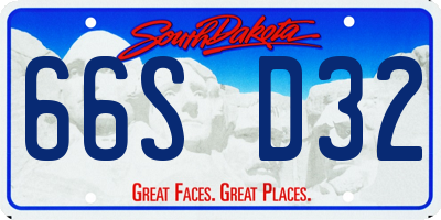 SD license plate 66SD32