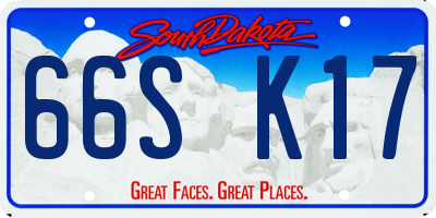 SD license plate 66SK17