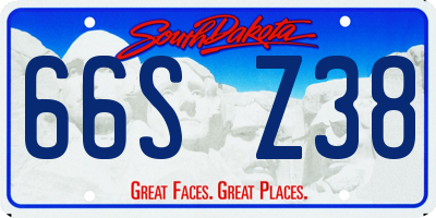 SD license plate 66SZ38