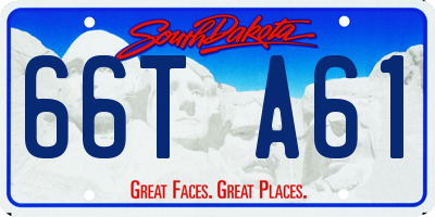 SD license plate 66TA61