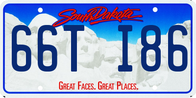 SD license plate 66TI86