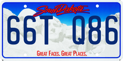 SD license plate 66TQ86