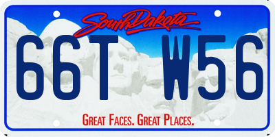 SD license plate 66TW56