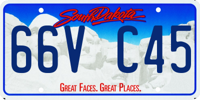 SD license plate 66VC45