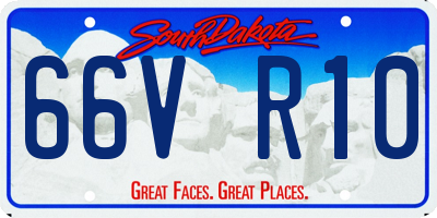 SD license plate 66VR10