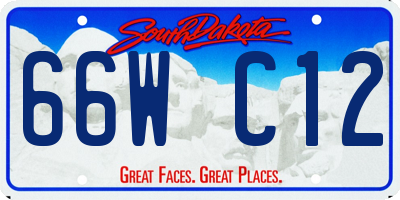 SD license plate 66WC12